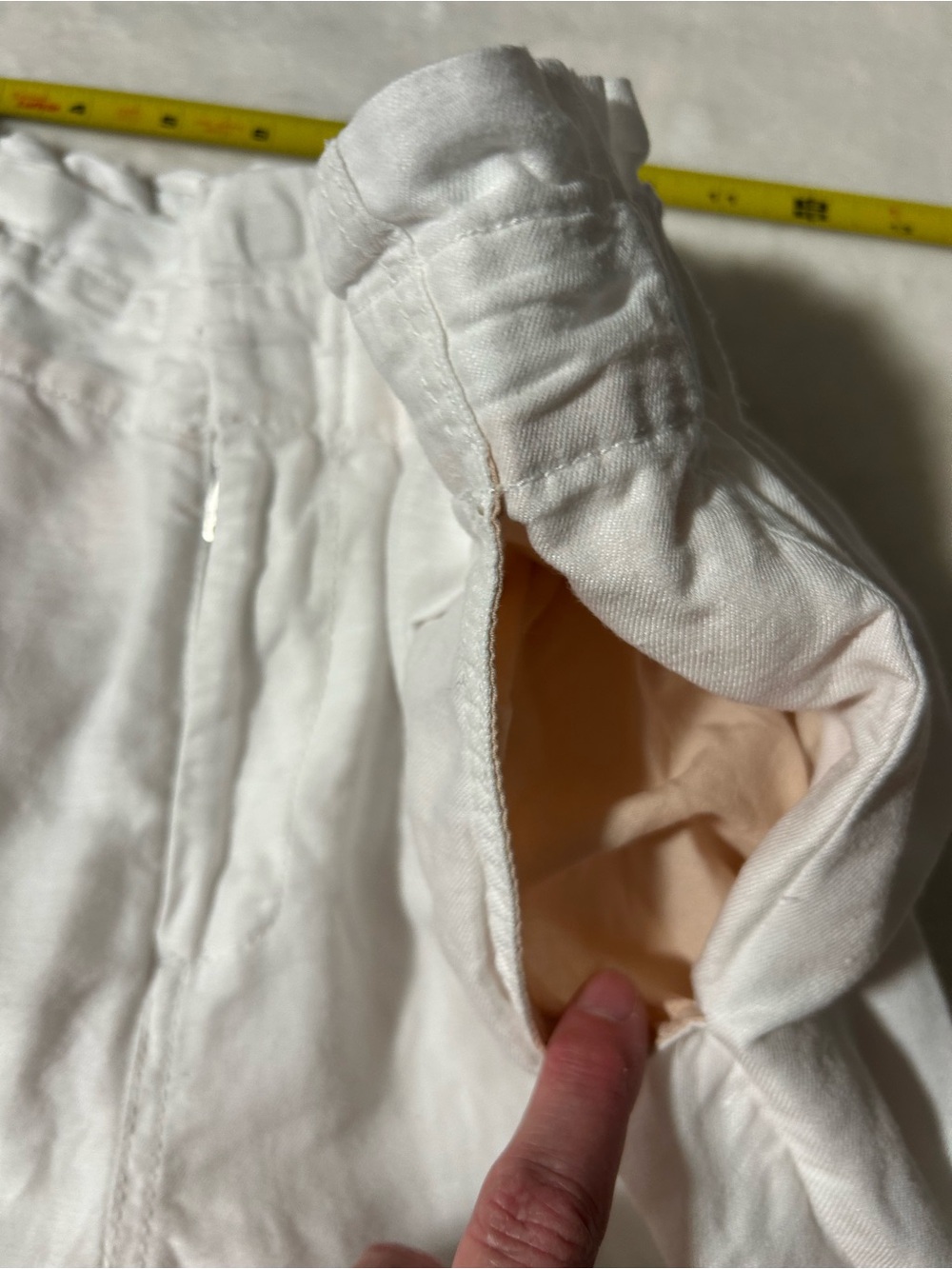 LOFT White Linen-Blend Pleated Paperbag Waist Tapered Pants Size XS - Picture 8 of 13